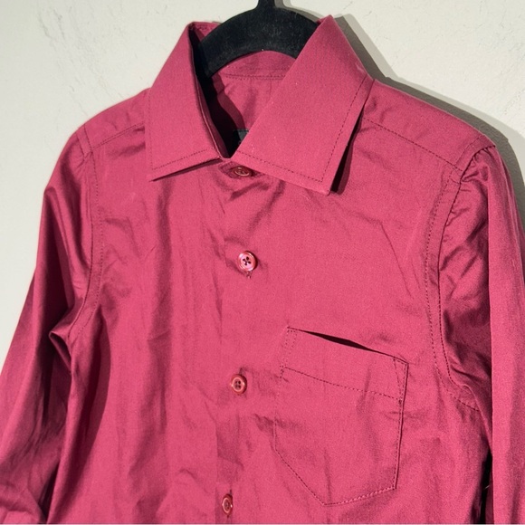 Spring Notion Burgundy Long Sleeve Button Up Shirt Toddler Boy Size 3T - Picture 2 of 8